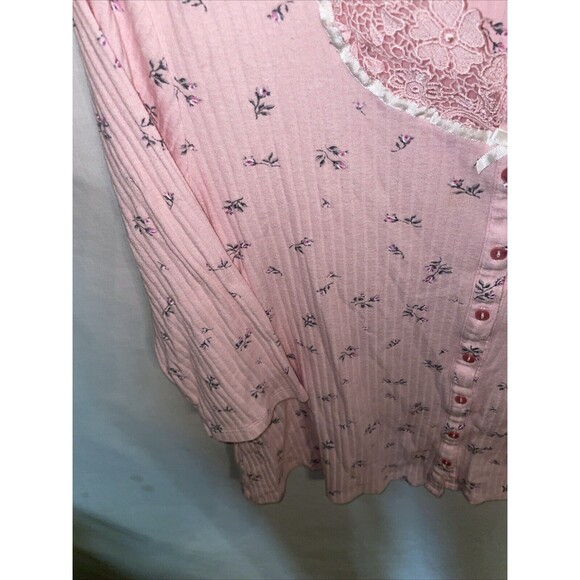Adonna Women’s Pajama Top Size XL Pink Sleepwear Nighttime Bedtime - Picture 6 of 12